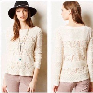 Meadow Rue Anthro Size Small Floral Panel Cream Ac